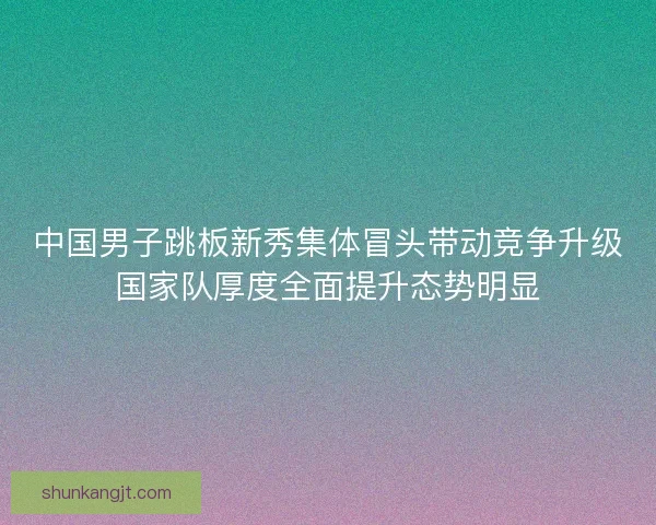 中国男子跳板新秀集体冒头带动竞争升级国家队厚度全面提升态势明显
